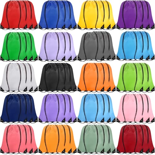 Multicolor Drawstring Backpack Bulk 60 pcs Gym Bags for Sports & Travel