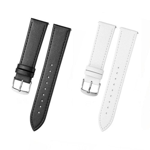 Leather Bands Compatible with FITVII HM08 HM58 / for iTech Active 3 / Amzhero-Runfit D26 / Virozis P67 / GADIXY G301 / RLQA Band 2 /KALOC Smart Watch bands, 2-Pack Quick Release Adjustable Wristband Straps Replacement