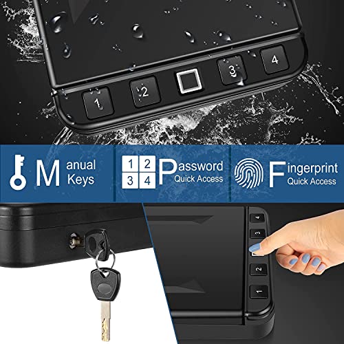 Biometric Gun Safe for Pistols with Fingerprint, Firearm Lock Box - Variation of Fingerprint Version