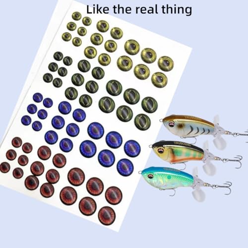Complete Lure Eyes Kit 876Pcs - 3D/4D/5D Dome Eyes with Tweezer for Fly Tying & DIY Bait Making