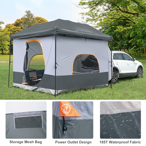 Unp Cube Tent for Camping 10x10 Pop Up Canopy Attachment - Gray