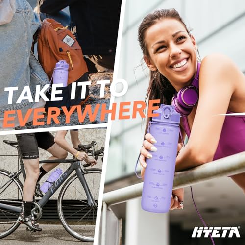 Hydration Bottle 32oz with Straw, Time Marker, Leakproof Lid – Matte Lilac (Variation of THIS listing)