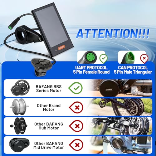 BAFANG 5 Pin Ebike Display DPC18 for BBS01B BBS02B BBSHD Mid Drive