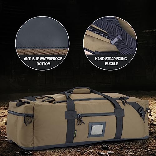 VEAGIA Brown 105L Large Water-Repellent Duffel Bag for Travel & Sports