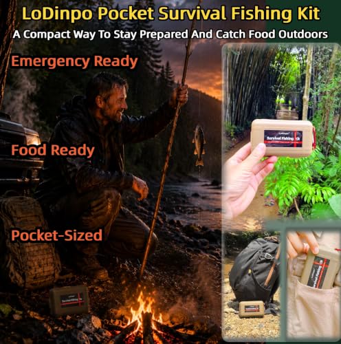 Mini Survival Fishing Kit with Waterproof Tackle Box - Desert Sand