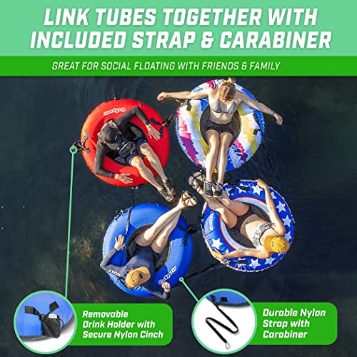 GoSports 44 Inch Blue Heavy-Duty River Tube with Canvas Cover & Mesh Bottom