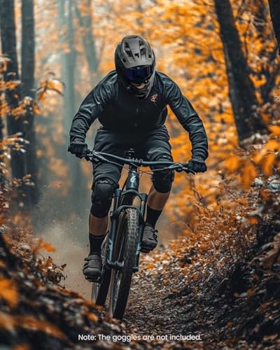 ILM Adult Full Face Mountain Bike Helmet Matte Black Large Lightweight Safety
