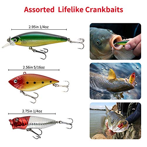 Fishing Lures Kit with 78 Pieces - Bass Trout Salmon Soft Plastics & Spoons