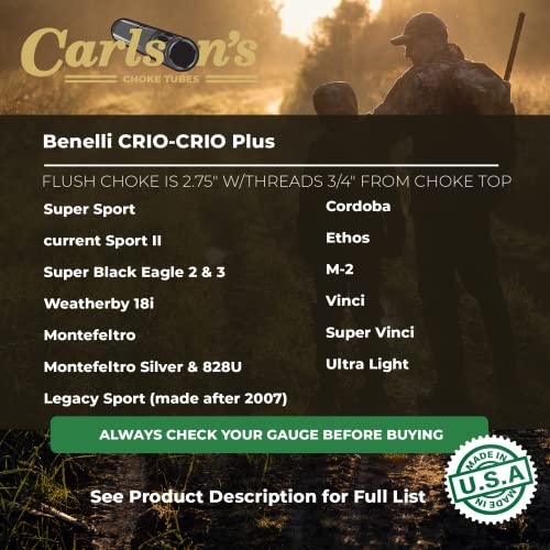 Carlson's 12 Gauge Choke Tubes 2 Pack for Benelli Crio Plus | Mid & Long Range Waterfowl Hunting | Made in USA
