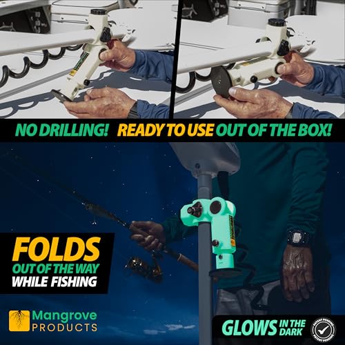 Gen3 Adjustable Trolling Motor Stabilizer with Shock Absorber - White/Black/Glow in the Dark