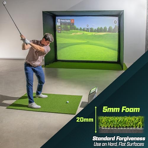 Pro Golf Hitting Mat 5’ x 3’ Turf for Indoor Outdoor Practice with 3 Tees