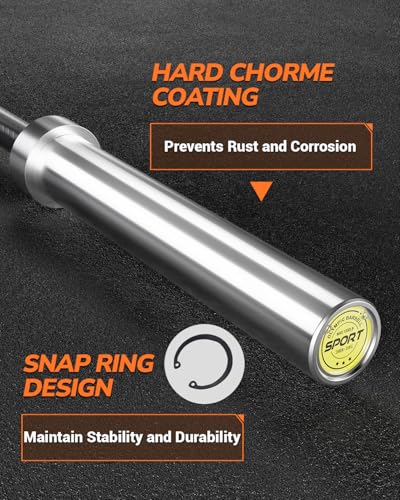 7ft Olympic Barbell 1500lb Capacity for Powerlifting & Strength Training - Variation #2CHM1000LBS