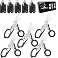 Multi-Function Trauma Shears 6-in-1 Emergency Cutting Scissors with Holster - Black