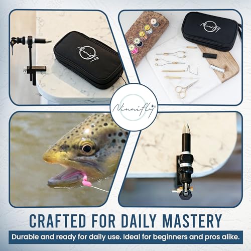 Ninnifly Fly Tying Kit with Vise for Beginners - Over 100 Tools & Travel Case