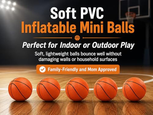 CALIKIWIPROS Mini Basketball Hoop Set Black & White Wall Mount with 5 Mini Balls