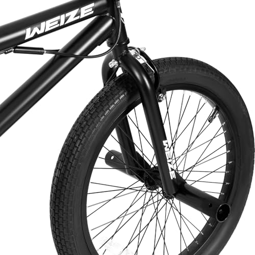 Black 20 Inch Freestyle BMX Bike for Tricks & Riding - WEIZE