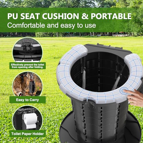 Portable Camping Toilet Kit with Privacy Tent – Collapsible & Adjustable
