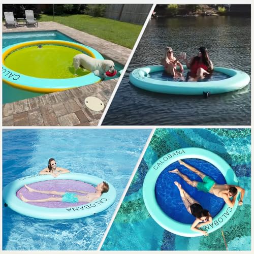 Pink 8ft Water Hammock Inflatable Floating Ring for Adults - CALOBANA