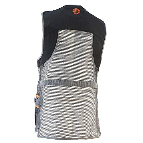 Unisex Mesh Shooting Vest Black Grey Large - Breathable Lightweight Competition Vest with Cartridge Pockets