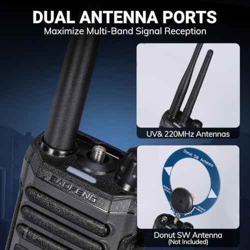 10W Tri-Band Handheld Ham Radio with SSB/CW, 1000 Channels, Dual Antennas