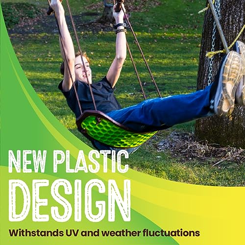 Swurfer 2.0 Green Stand-Up Tree Swing with 24" Board, UV Rope & Handles