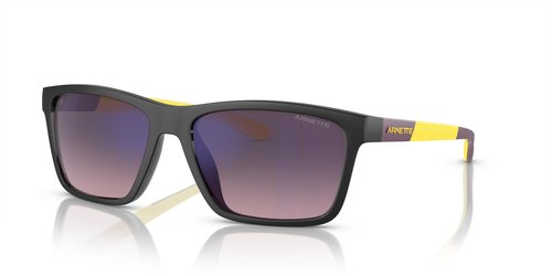 ARNETTE Men's AN4328U Middlemist Universal Fit Rectangular Sunglasses, Black/Rose Gradient Grey Mirrored Blue, 58 mm
