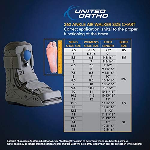 United Ortho 360 Air Walker Ankle Fracture Boot Large Grey - Supports & Post-Op