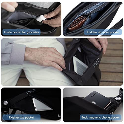 NIID Crossbody Sling Bag for Men - Ultra-Slim 30-50mm Width