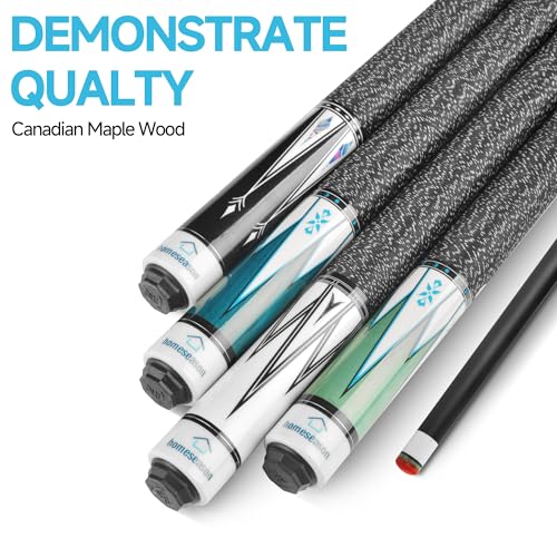 2-Pack 58 Inch Billiard Cue Sticks - Low Deflection Professional Pool Cues 19/20oz