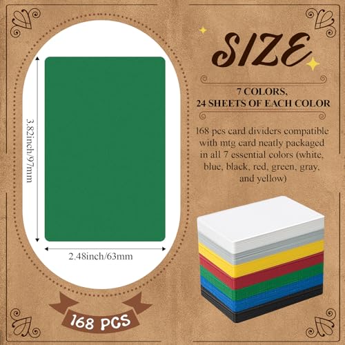 168-Piece Color Card Dividers Set for Trading Card Organization - Clear