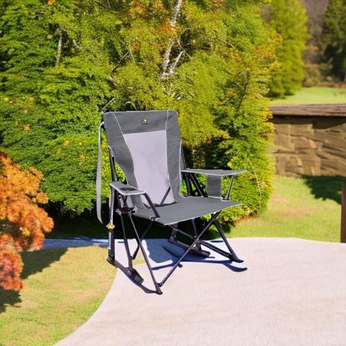 GCI Outdoor Comfort Pro Rocker - Portable Outdoor Rocking Chair with Beverage Holder | Lightweight Design