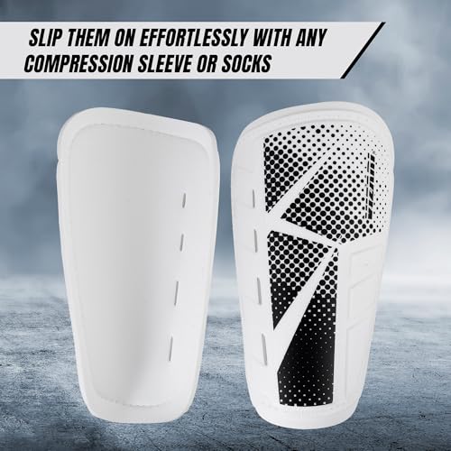 Vizari Vector Shinguard - Size L White Soccer Protective Gear