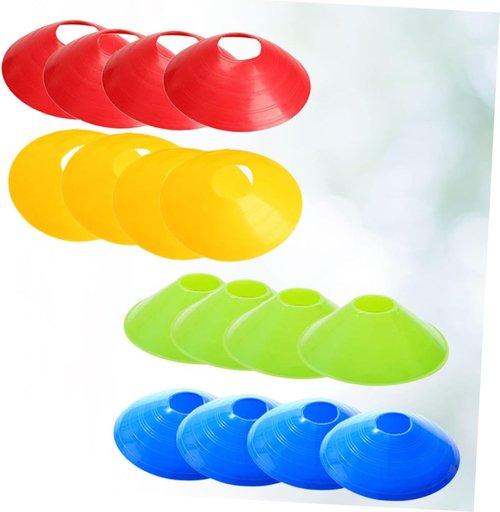 KESYOO Soccer Training Disc Cones - 16 Pcs Football Marker Set in Red, Blue, Green, Yellow for Agility Drills