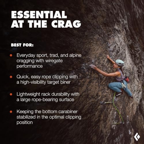 Black Diamond Hotwire Rock Climbing Quickdraws 6-Pack, 12cm Desert Sky