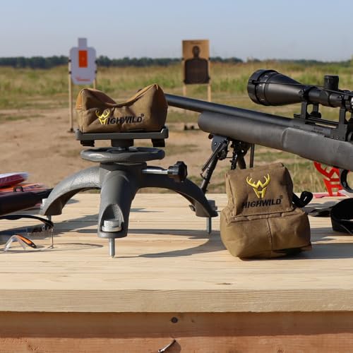 Highwild Adjustable Shooting Rest with Front & Rear Rest Bags - Outdoor Gun Support