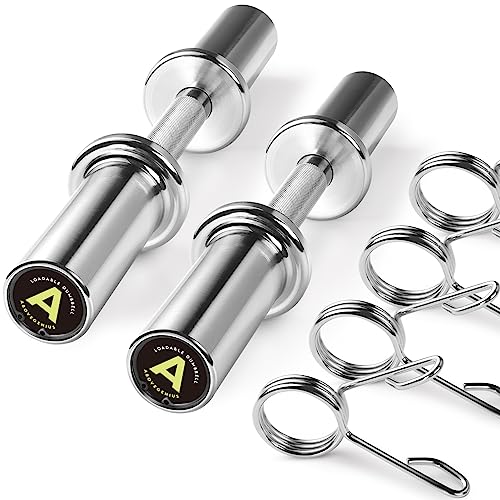 16-Inch Olympic Dumbbell Handles Set with Spring Collars for Weightlifting