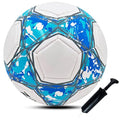 Blue Size 5 Soccer Ball Thicker Leather Practice Training Boys Girls Gift
