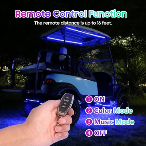 6-Pack Golf Cart Underglow LED Light Kit with 24-Mode RGB Strips, Music Sync & Waterproof for EZGO Yamaha Club Car