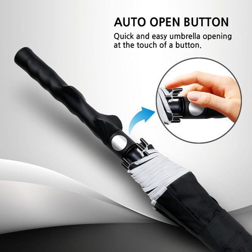 GRIP KING Golf Umbrella + Golf Grip Trainer Double Canopy Vented Windproof Waterproof Automatic Open (62 inch)