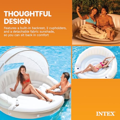Intex Canopy Island Inflatable Pool Float Lounge with Sunshade - Adult