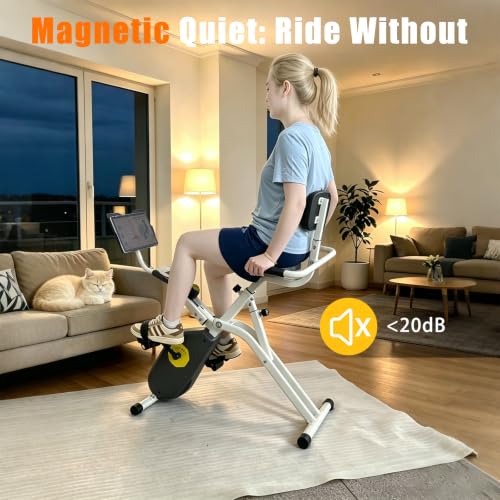 Foldable Magnetic Recumbent Exercise Bike - Quiet, Adjustable Resistance, Compact Cardio Equipment
