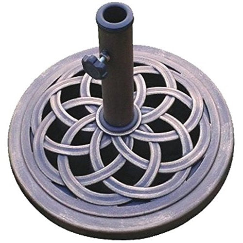 18-Inch Cast Stone Umbrella Base - Rust-Free Composite Material, Bronze Finish