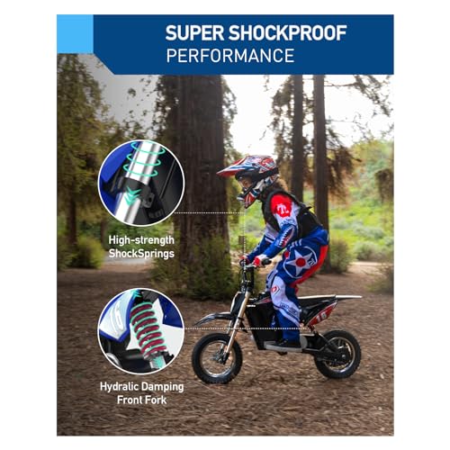 Hiboy DK1 Electric Kids Dirt Bike Blue 36V 300W Off-Road Motorcycle for Ages 3-10