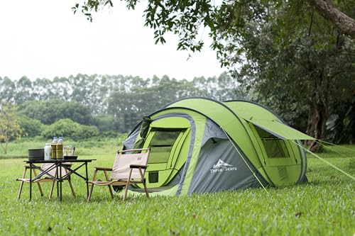 Three Bears Green Instant Pop-Up Tent for 2 Persons - Easy Setup & Waterproof Camping Shelter