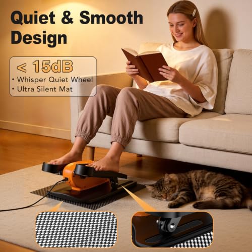 Under Desk Elliptical Leg Exerciser for Seniors - Orange