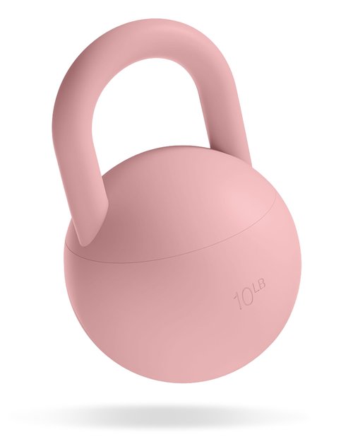 Bala 10lb Kettleball, Soft Kettlebell for Women - Kettlebells Strength & Core Training Equipment for Home Gym Workouts - Anti-Slip Grip Exercise Weights with Cushioned Impact-Resistant Base - Blush