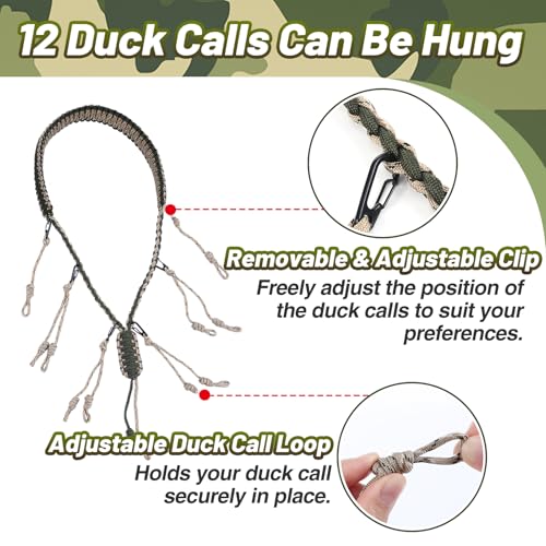 Duck Call Lanyard with 12 Loops Hunting Accessories Durable Nylon