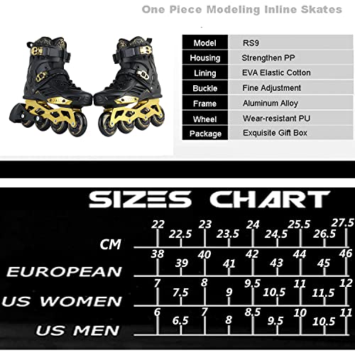 LIKU Unisex Gold Inline Skates Men 8/Women 9 Fitness Roller Skates