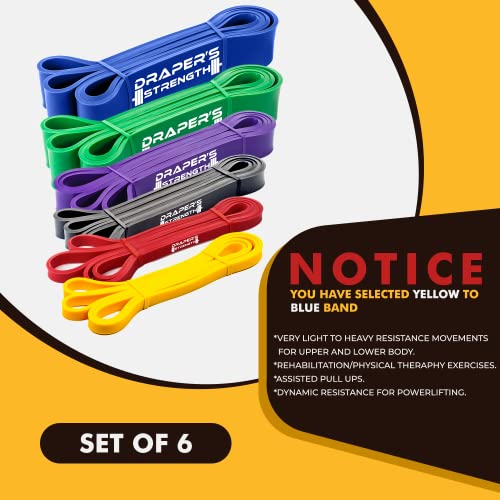 Heavy Duty Resistance Loop Bands Set - 6 Colorful Latex Exercise Bands for Powerlifting & CrossFit, 13, 41 Inch