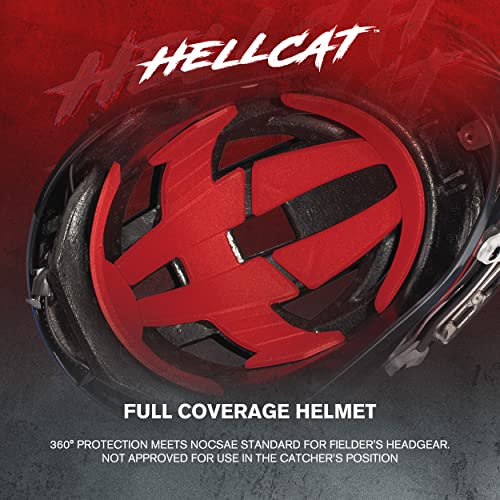 Large X-Large Softball Helmet with Face Mask - NOCSAE Certified Pitcher & Fielder Protective Gear - Black